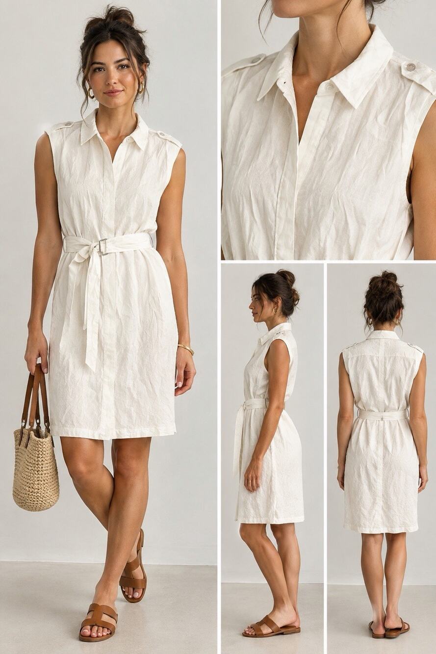 new Calvin Klein Women’s Moto Tank Dress Belted Zip Front Dress 1X ii 584